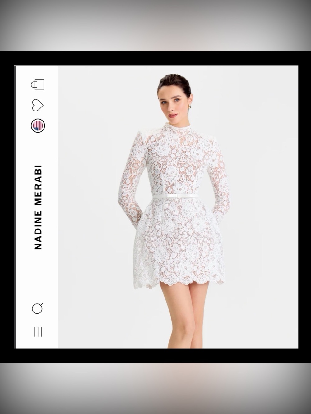 Nadie Merabi Sophie white dress Size 4 LNWT